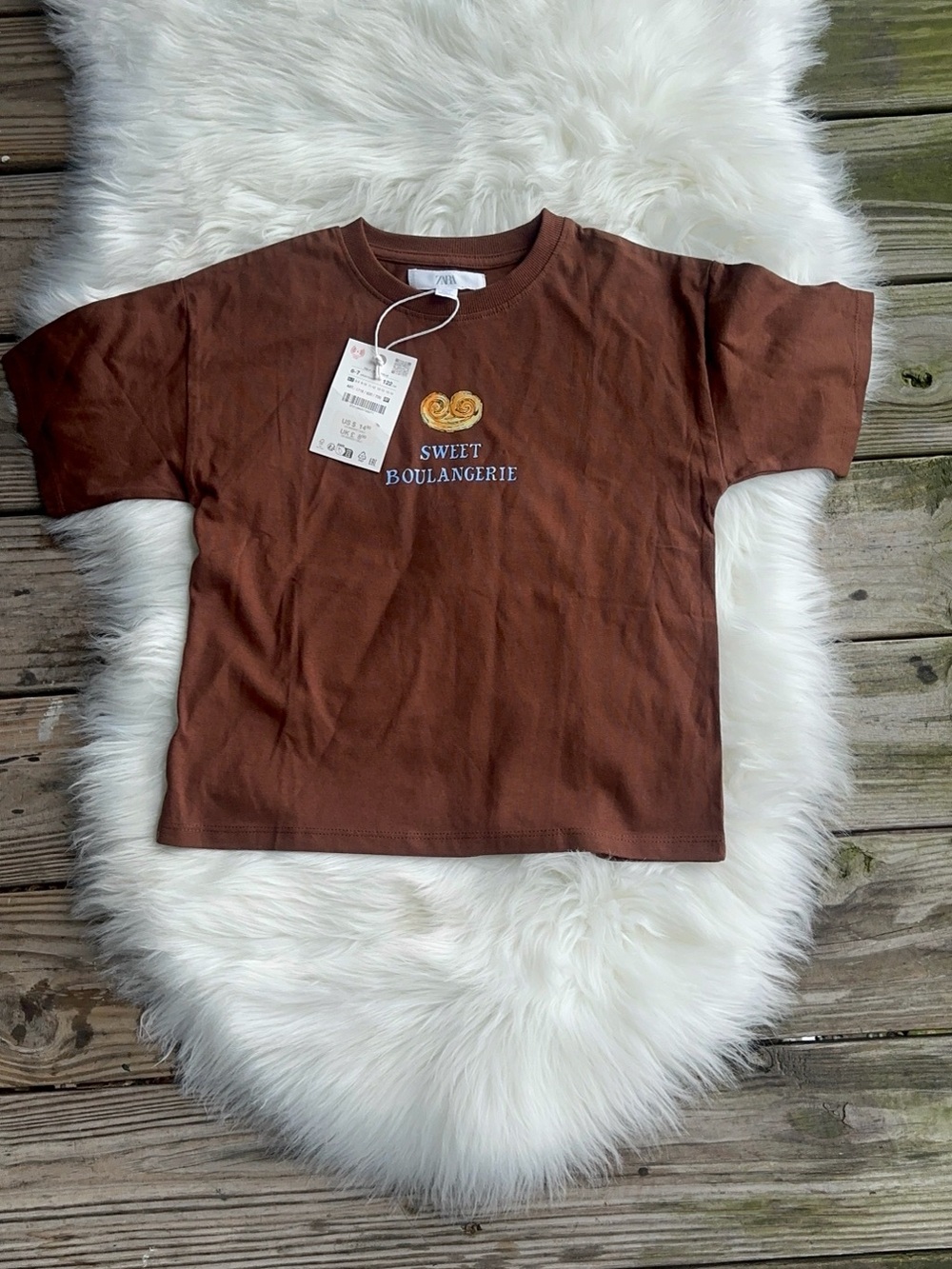 Zara Brown 'Sweet Boulangerie' Graphic Tee